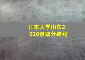 山东大学山东2020录取分数线