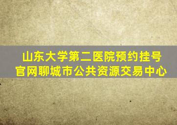 山东大学第二医院预约挂号官网聊城市公共资源交易中心