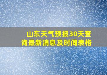 山东天气预报30天查询最新消息及时间表格