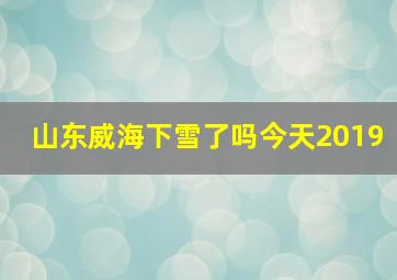 山东威海下雪了吗今天2019