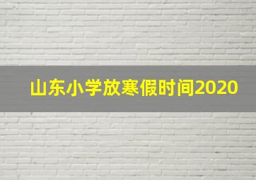 山东小学放寒假时间2020