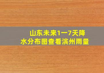 山东未来1一7天降水分布图查看滨州雨量