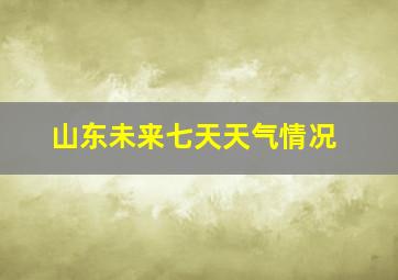 山东未来七天天气情况