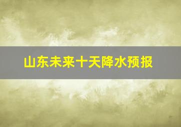 山东未来十天降水预报