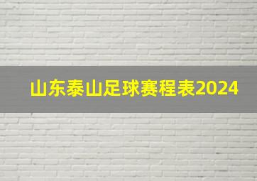 山东泰山足球赛程表2024