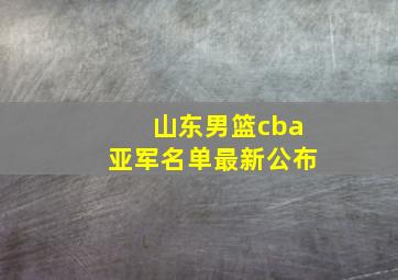 山东男篮cba亚军名单最新公布