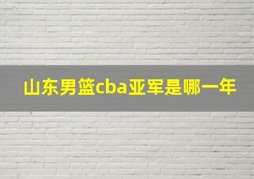 山东男篮cba亚军是哪一年