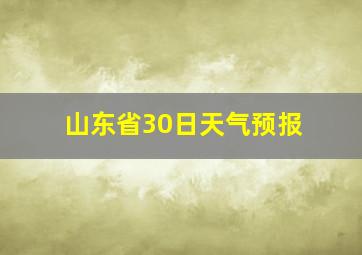 山东省30日天气预报