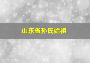 山东省孙氏始祖