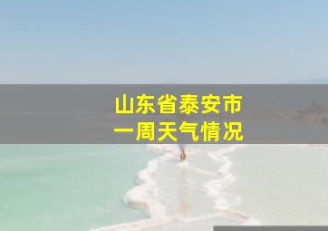 山东省泰安市一周天气情况