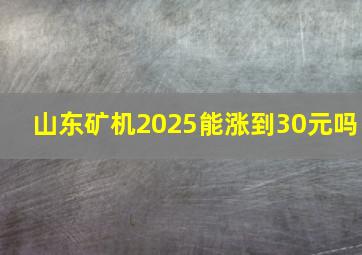 山东矿机2025能涨到30元吗