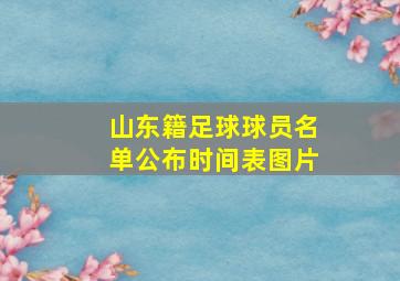 山东籍足球球员名单公布时间表图片