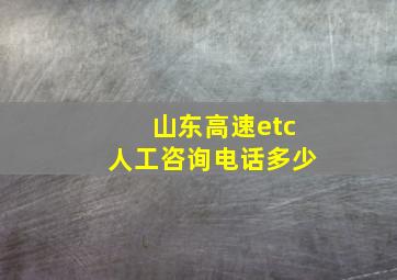 山东高速etc人工咨询电话多少