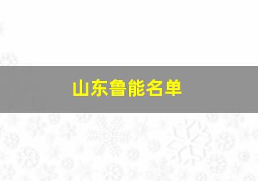 山东鲁能名单