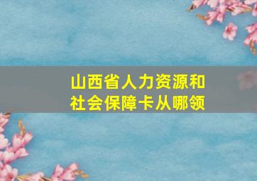 山西省人力资源和社会保障卡从哪领