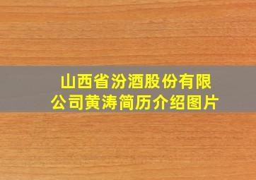 山西省汾酒股份有限公司黄涛简历介绍图片