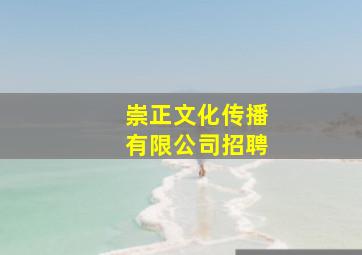 崇正文化传播有限公司招聘