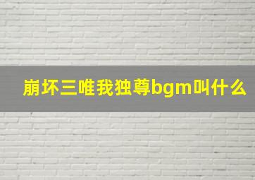 崩坏三唯我独尊bgm叫什么