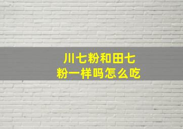 川七粉和田七粉一样吗怎么吃