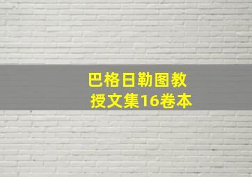 巴格日勒图教授文集16卷本