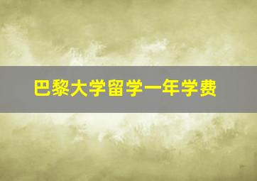 巴黎大学留学一年学费