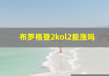 布罗格登2kol2能涨吗