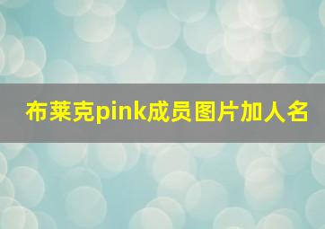 布莱克pink成员图片加人名