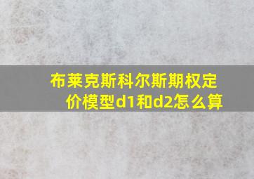 布莱克斯科尔斯期权定价模型d1和d2怎么算