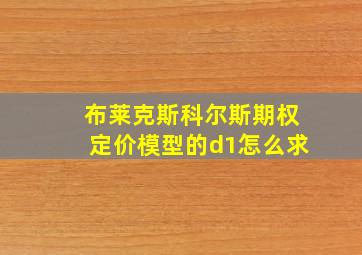 布莱克斯科尔斯期权定价模型的d1怎么求