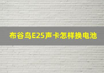 布谷鸟E25声卡怎样换电池