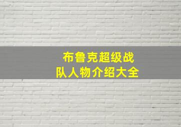 布鲁克超级战队人物介绍大全