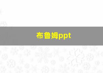 布鲁姆ppt