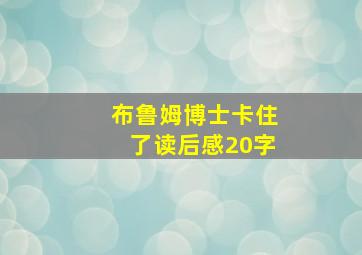 布鲁姆博士卡住了读后感20字