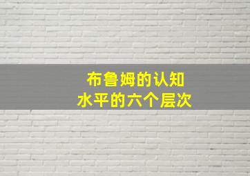 布鲁姆的认知水平的六个层次