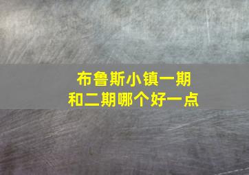 布鲁斯小镇一期和二期哪个好一点