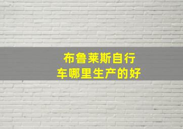 布鲁莱斯自行车哪里生产的好