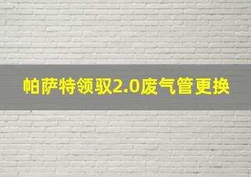 帕萨特领驭2.0废气管更换