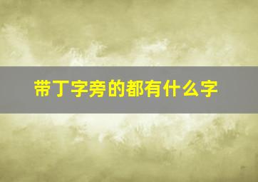 带丁字旁的都有什么字