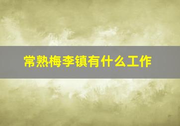 常熟梅李镇有什么工作