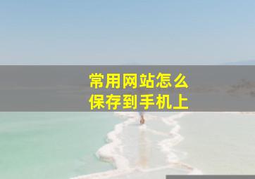 常用网站怎么保存到手机上