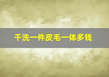 干洗一件皮毛一体多钱