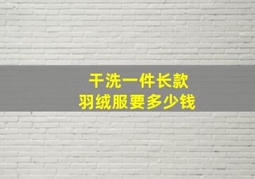 干洗一件长款羽绒服要多少钱