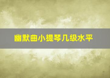 幽默曲小提琴几级水平