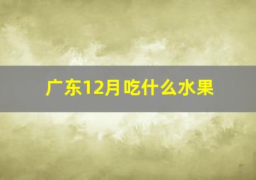 广东12月吃什么水果