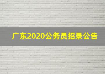 广东2020公务员招录公告