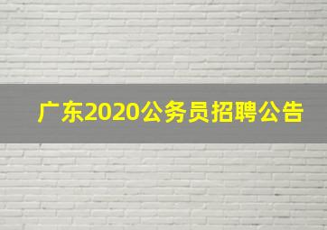 广东2020公务员招聘公告