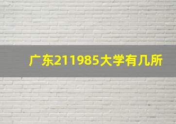 广东211985大学有几所