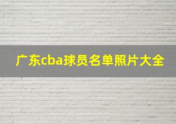 广东cba球员名单照片大全