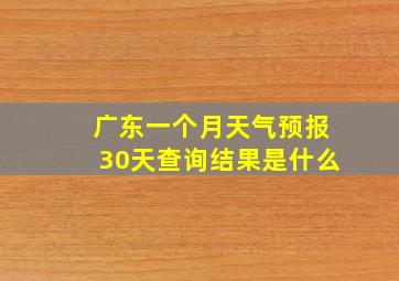 广东一个月天气预报30天查询结果是什么