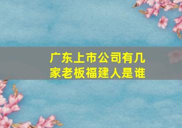 广东上市公司有几家老板福建人是谁